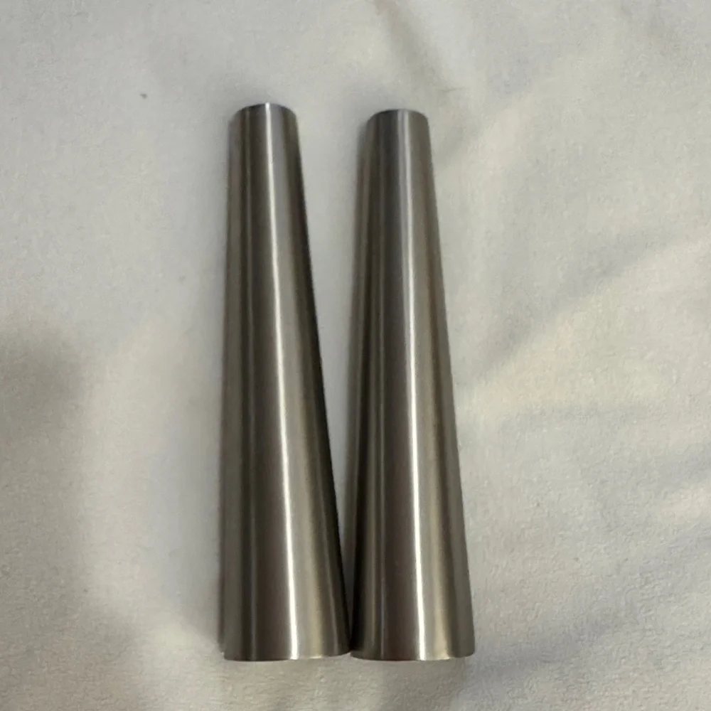 Pair of West Elm Silver Cone shaped Candle Holders